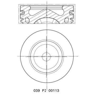 Bild av MAHLE ORIGINAL 039 PI 00113 010 Piston 75,009 avec porte segment, canal de refroidissement PEUGEOT: 207 3/5 portes, 308 II 5008 I
