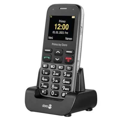 Bild av DORO Primo 218 Telefon microSD kortplats LCD skärm 220 x 176 pixlar bakre kamera 0,3 MP grafit
