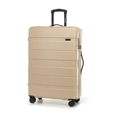 Bild av WITTCHEN COMODO Line resväska handbagage set av ABS teleskophandtag TSA lås 4 dubbelhjul, Beige, Großer koffer, Stor väska
