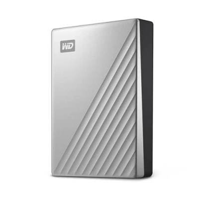Bild av WD 6TB My Passport Ultra för Mac, bärbar extern hårddisk, USB C, Mac kompatibel, lagring, programvara med skydd mot ransomware, säkerhetskopiering och lösenordsskydd, silver