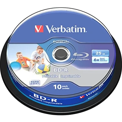 Bild av Verbatim 43804 25 GB 6x BD R SL Datalife Wide Inkjet utskrivbar 10 pack spindel