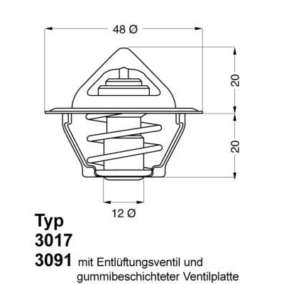 Bild av Termostat, kylvätska Wahler 3017.92D2