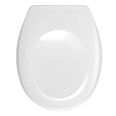 Bild av WENKO Toalettsits Bergamo vit antibakteriell toalettsits, justerbar, rostfritt stålfäste, duroplast, 35 x 44,4 cm,