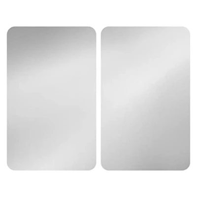 Bild av WENKO Spisskyddsplatta universal silver, set om 2 spisar för alla typer av spisar, härdat glas, 30 x 52 cm