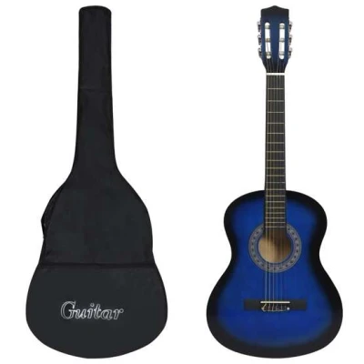 Bild av VidaXl Gitarr För Barn Och Nybörjare 8 Delar Klassisk Blå 3/4 36&quot;