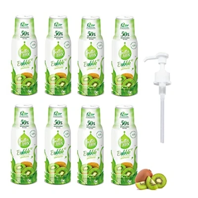 Bild av 8 pack FruttaMax Fruktsirapskoncentrat Mindre socker med 60 % fruktinnehåll lämplig för läskmaskin (8 x 500 ml) Kiwi)