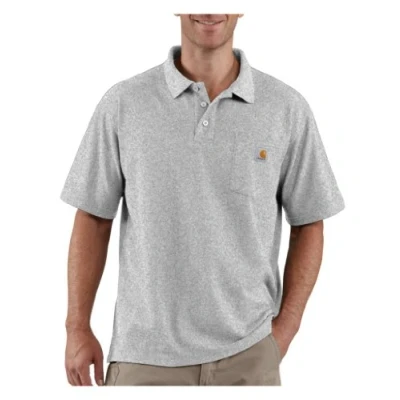 Bild av Carhartt, Herr, lös passform, medelvikt, kortärmad ficka polo, Gråmelange, S