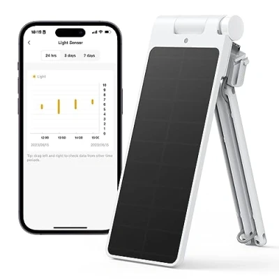Bild av SwitchBot Solpanelsladdare till Curtain 3 prestandauppgradering, lätt att använda, laddar även i svagt solljus, smart solpanel för stång/U skena, kontinuerlig elförsörjning