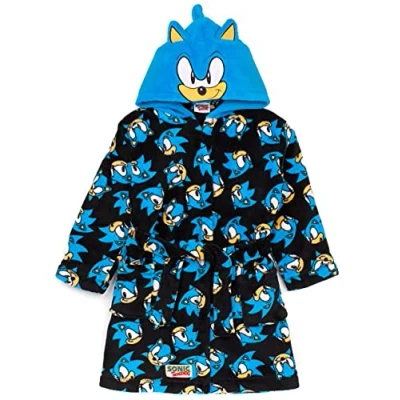 Bild av Sonic The Hedgehog morgonrock för barn pojkar flickor karaktär badrock blå mjuk spelare pyjamas rock varor, BLÅ, 5 6 Years