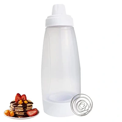 Bild av Degdispenser Degportionerare Pannkakor Degdoseringsflaska 1 L Degflaska Enhands Degmixer för Poffertjes Munk Muffins Crêpe Klämflaska Degdoserare