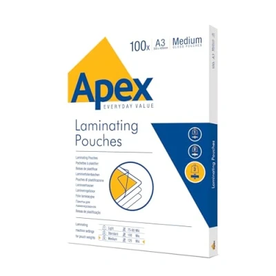 Bild av Fellowes Apex lamineringsfolie, medelstark, A3, 100 stycken A3 medium