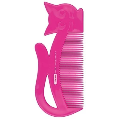 Bild av TITANIA Barnkam &quot;katt&quot;, blandade färger, rosa/lila/ljusblå, 1 pack (1 x 33 g)