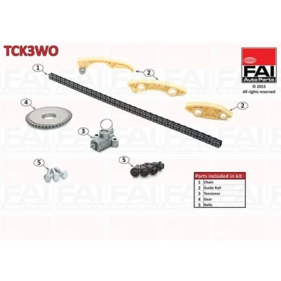 Bild av FAI AutoParts TCK3WO Jeu de distribution à chaînes sans joints, roues dentées Simplex, Chaîne vélo OPEL: Vectra C CC, Zafira A, Signum CC