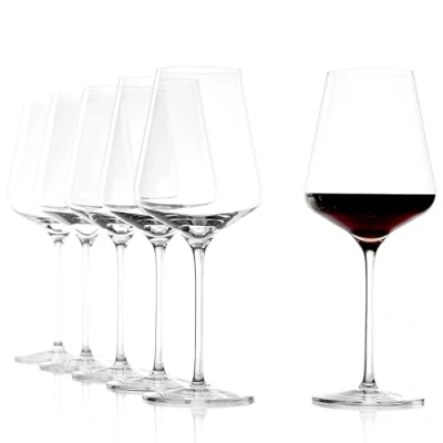 Bild av Stölzle Lausitz bordeauxglas, kvatrophil set, 644 ml, rödvinsglas, perfekt för bordeauxvin, stöttåligt diskmaskinssäkert vinbägare med maximal smakutveckling