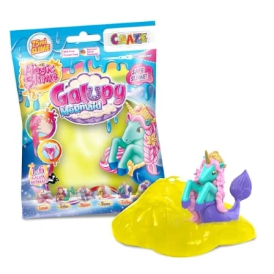 Bild av CRAZE Magic slime Bag galupy Mermaid barn i påse 75 ml set med sjöjungfru, enhörningsfigur, överraskning, luktfri, lämnar inga rester