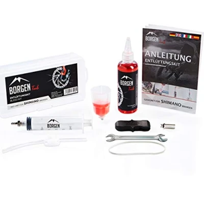 Bild av Borgen ventilationskit för Shimano hydrauliska skivbromsar I cykelbroms service kit med steg instruktioner perfekt ventilation av bromsen