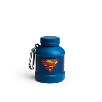 Bild av Smartshake Justice League Whey2Go Superman Proteinpulver förvaringsbehållare 50 g BPA fri shaker flaska tratt för vassleproteinpulver + proteinshakes 110 ml, DC Comics gåvor män