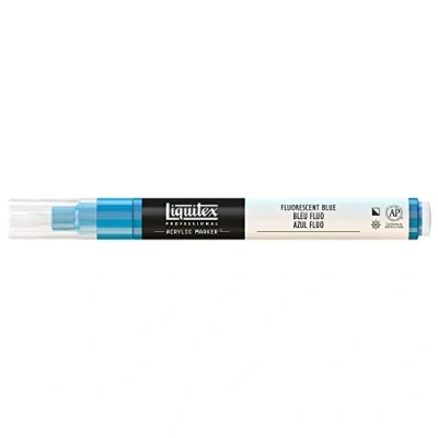 Bild av Liquitex 4620984 Professional Paint Marker, akrylmärkpenna med högpigmenterad vattenbaserad akrylfärg för inomhus och utomhusbruk, fin spets blå fluorescerande