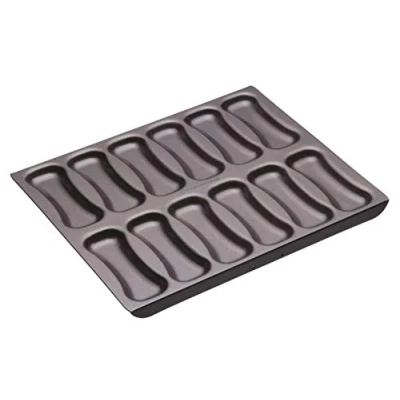 Bild av MasterClass Bakplåt För Éclairs, 12 Hål, Non Stick 31 x 25 cm, Grå, KCMCHB81