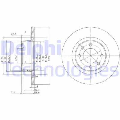 Bild av Bromsskiva DELPHI BG3621