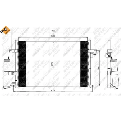 Bild av NRF EASY FIT 35573 Condenseur De Clim avec déshydrateur, bague d&#039;étanchéité 11,8 Aluminium 590 CHEVROLET: Nubira Break