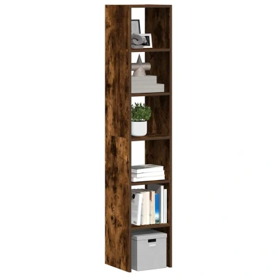 Bild av Bokhyllor 2st stapelbar rökfärgad ek 30x30x80cm konstruerat trä
