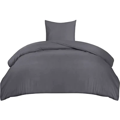 Bild av Utopia Bedding Påslakanset Mjukt Påslakan I Mikrofiber Polyester 135x200 cm Med 1 Örngott 80x80 För Sängkläder Grå