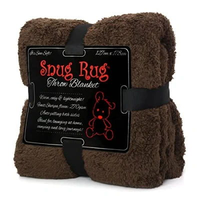 Bild av Snug Rug Fleecefilt Specialutgåva filtar lyxig original lyx sherpa kasta varm fleece 127 x 178 cm Gosig överkast filt Chokladbrunt