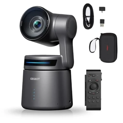 Bild av OBSBOT Tail Air 4K strömning av webbkamera med NDI, KI Tracking PTZ Camera, AI bilspårning, intelligent app, gester och fjärrkontroller, HDMI/USB C trådlös, videokamera smart fjärrkontroll