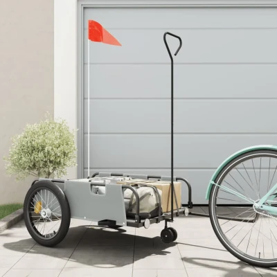 Bild av Cykelvagn grå och svart oxfordtyg järn