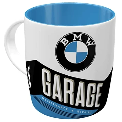 Bild av Nostalgic Art Kaffemugg i retrostil, 330 ml, official license product (OLP), BMW Garage Presentidé för fans, kopp av keramik, vintagedesign