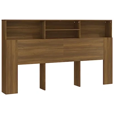 Bild av vidaXL Sänggavel med förvaring brun ek 180x19x103,5 cm, sovrumsskåp, huvudgavlar, huvudgavel förvaring, huvudgavel, sängförvaring