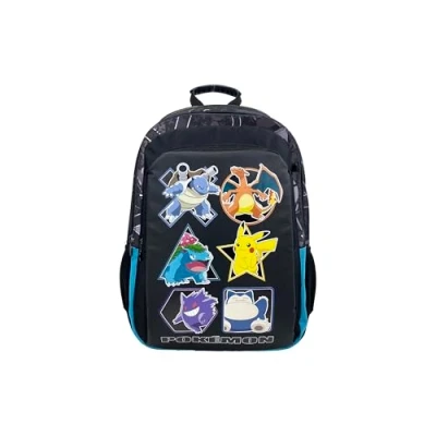 Bild av CyP Brands Pokémon, skolväska, ryggsäck, anpassningsbar till bil, skolmaterial, Pikachu, Eeve, brun, officiell produkt, svart, Estandar