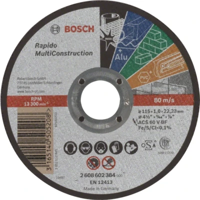 Bild av Bosch Rak kapskiva, Rapido Multi Construction ACS 60 V BF, 115 mm, 1,0 mm