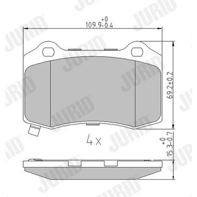 Bild av JURID 573623J Jeu de plaquettes frein avec indicateur d&#039;usure JEEP: GRAND CHEROKEE 4, 3, CHRYSLER: 300C Berline, Touring