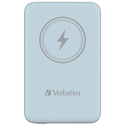 Bild av Verbatim Charge &#039;n&#039; Go Trådlös powerbank magnetfäste Li pol 10000 mAh 20 Watt 2.4 A Apple Fast Charge, PD 3.0, QC 2.4A, USB BC 1.2 (24 pin C) blå