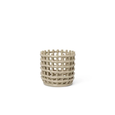 Bild av ferm LIVING Keramikkorg, rund, Ø 16 cm, beige, keramik