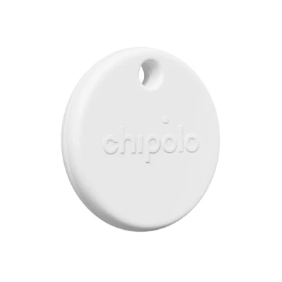 Bild av Chipolo POP Spårningstagg färgglad, kompatibel, högljudd Bluetooth spårare med ring din telefon och utom räckvidd varning, fungerar Apple Find My eller Googles Hitta min enhet Vit