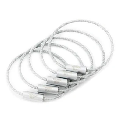 Bild av TROIKA Basic SET 99Z203 TB 5 trådslingor för olika djurnyckelringar och EMILY + VALERIE 14,5 cm lång, matt silver original, tråkig, 6 Drahtkabel