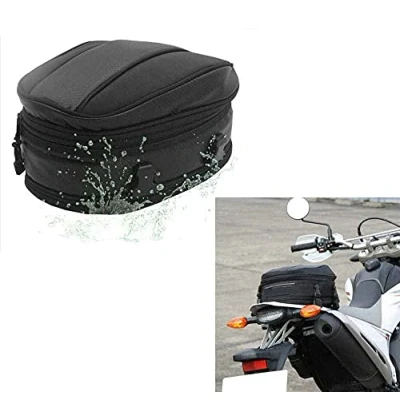 Bild av Motorcykel Baksäte Svans Läder pack Väska Expanderbar Bagage PU Vattentät 7.5 10L Kapacitet