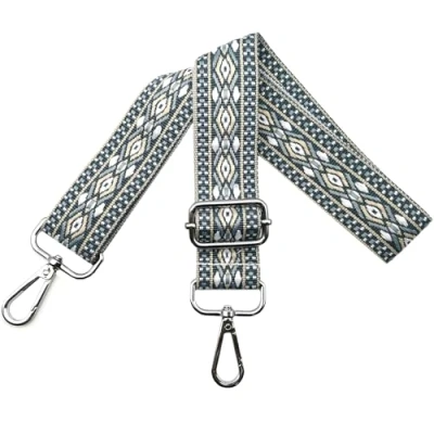 Bild av Justerbar axelrem för väskor dam bärrem, fickremmar ombyte, fickrem bredd 3,8 cm med silver karbinhake, axelväska handväskor, ljusblå, N9
