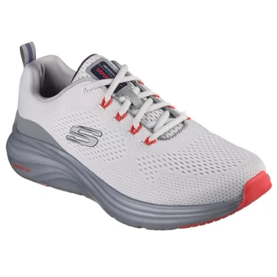 Bild av Skechers Vapor skumträningsskor för män, Gray Mesh/Syntetisk/Orange trim, 9.5 UK, Grå nät syntetisk orange 44 EU