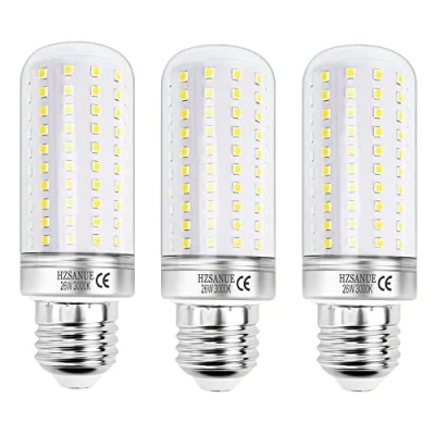 Bild av HZSANUE E27 LED Majs Glödlampor 26W, 3000K Varm Vit, 2900LM, Edison Skruv Glödlampor, 200W Motsvarande Glödande, 3 pack