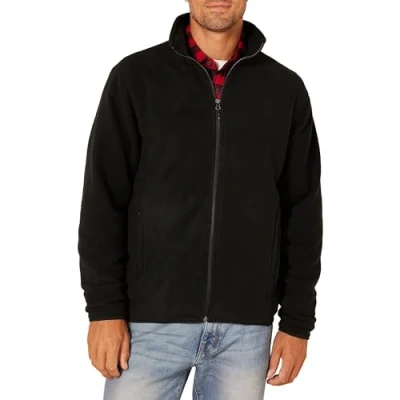 Bild av Amazon Essentials Men&#039;s Fleecejacka med dragkedja (finns i Big &amp; Tall), Svart, XL
