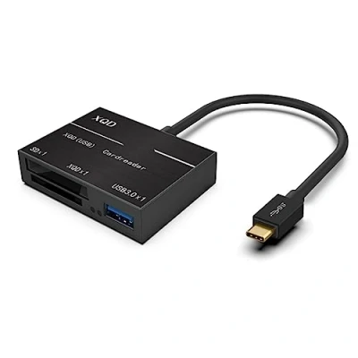 Bild av XQD kortläsare, USB C 3.0 port, XQD/SD minneskortläsare Typ för SD(HC), G serien, Lexar Mark kort, Windows/OS