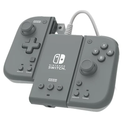 Bild av Hori Split Pad Compact Attachment Set (Aska) Ergonomisk bärbar styrenhet med trådbunden adapter för Nintendo Switch/OLED Officiellt licensierad och Pokémon