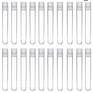 Bild av abd 50 stycken genomskinliga plastprovrör, 12 x 75 mm med trycklock, 5 ml