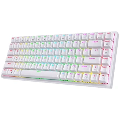 Bild av RK ROYAL KLUDGE RK84 Trådlöst Bluetooth/2,4 GHz 75 % RGB mekaniskt speltangentbord, tre lägen anslutbart tangentbord med hot swappable taktil blå omkopplare