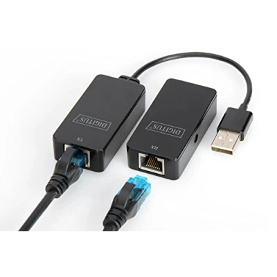 Bild av DIGITUS USB Extender Räckvidd 50 m 2.0 UTP, STP &amp; S FTP nätverkskabel från Cat 5 Plug Play Svart