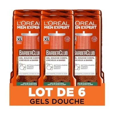 Bild av L&#039;Oréal Men Expert Barber Club duschkropp, hår och skägg herr 3 i 1 300 ml set med 6